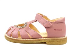 Angulus sandal make-up rosa with multi colored glitter